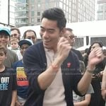 Brian Cheung’s navy heart patch cardigan on Today
