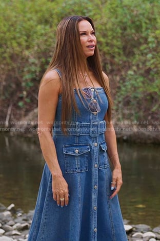 Britani's belted denim dress on The Real Housewives of Salt Lake City