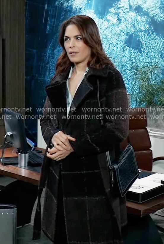 Britt’s brown checked coat on General Hospital