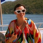 Bronwyn’s multicolor print caftan on The Real Housewives of Salt Lake City