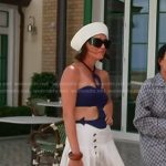 Bronwyn’s anchor pleated dress on The Real Housewives of Salt Lake City