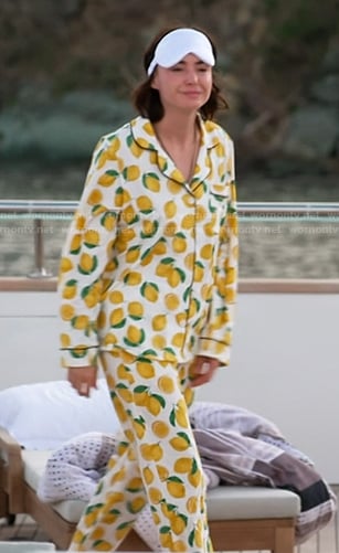 Bronwyn's lemon print pajamas on The Real Housewives of Salt Lake City