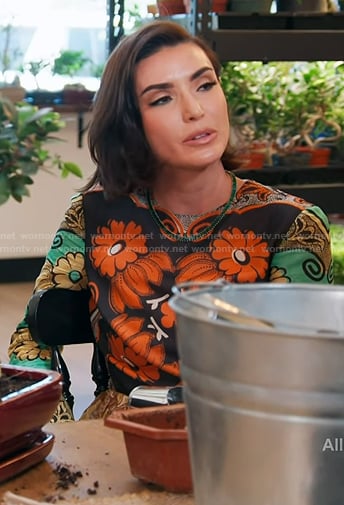 Bronwyn's mixed floral print dress on The Real Housewives of Salt Lake City