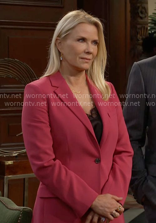 Brooke's pink blazer on The Bold and the Beautiful