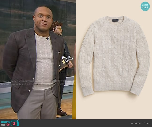 Craig Melvin’s grey cable knit sweater on Today