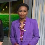 Zinhle’s brown abstract print shirt on NBC News Daily