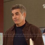 Rafe’s brown suede shirt jacket on Days of our Lives