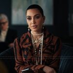 Allura’s zebra stripe jacket and skirt set on Alls Fair