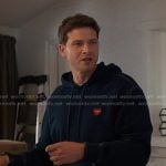 Buck’s navy heart patch hoodie on 9-1-1