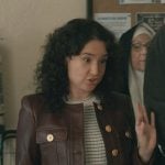 Marissa’s red leather jacket on Elsbeth