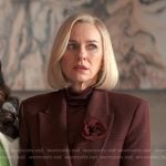 Liberty’s burgundy blazer on Alls Fair