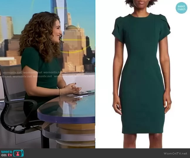 Calvin Klein Tulip Sleeve Dress worn by Leah Croll on Good Morning America