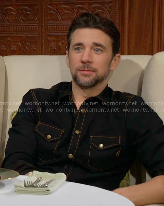 Cane's black denim shirt on The Young and the Restless