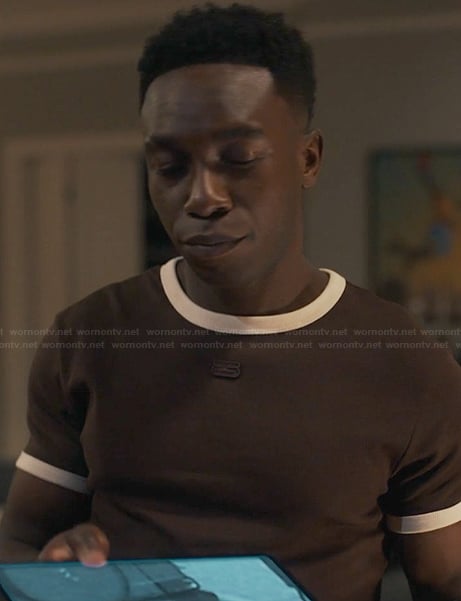 Carlton's brown ringer tee on Bel-Air