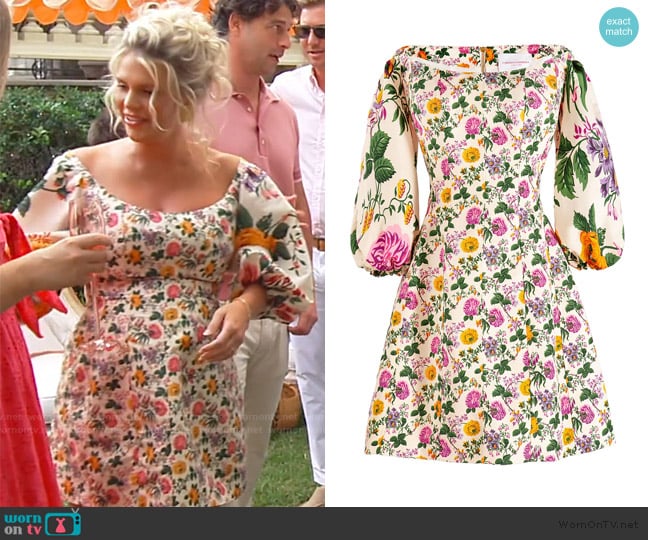 Carolina Herrera Off The Shoulder Corset Mini Dress worn by Madison LeCroy on Southern Charm