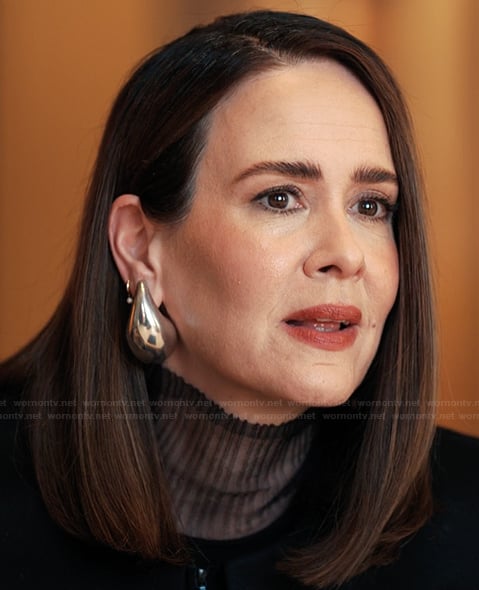 Carr's silver drop earrings on Alls Fair