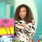 Gabrielle Kerr’s white printed dress on CBS Mornings