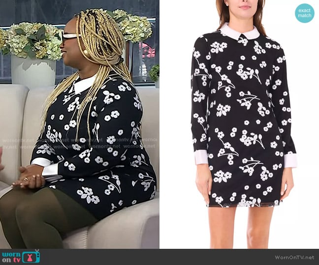 Cece Sequin Long-Sleeve Detail Floral Printed Mini Dress worn by Oyinkan Braithwaite on Today