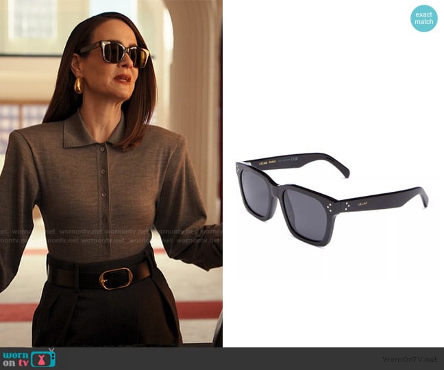 Celine Bold 3 Dots Geometric Sunglasses worn by Carrington Lane (Sarah Paulson) on Alls Fair