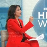 Celine Gounder’s red suit on CBS Mornings