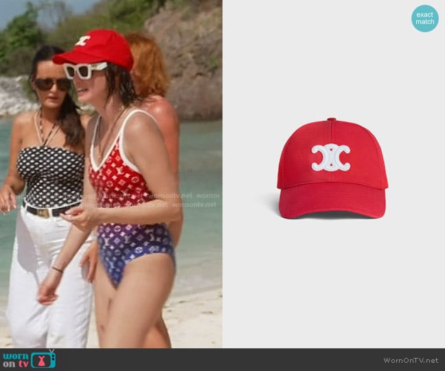 Celine Triomphe Baseball Cap in cotton gabardine worn by Bronwyn Newport on The Real Housewives of Salt Lake City