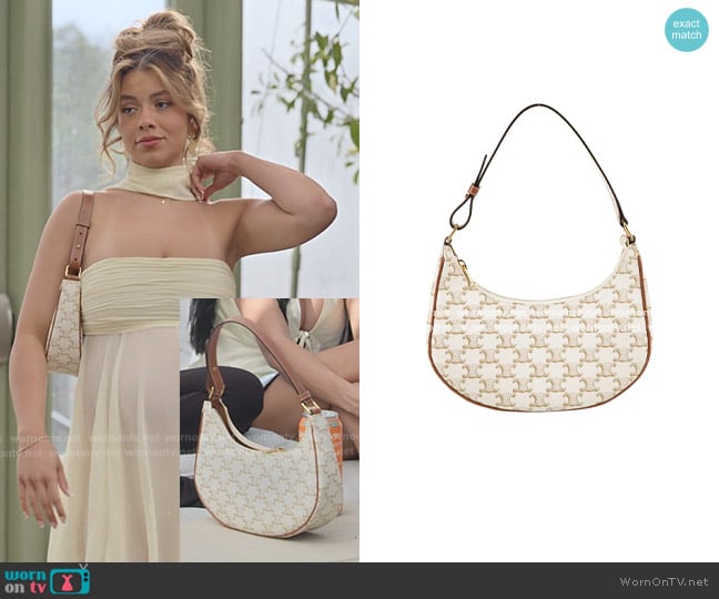 Celine Triomphe Coated Canvas Ava Shoulder Bag worn by Jen Affleck on The Secret Lives of Mormon Wives