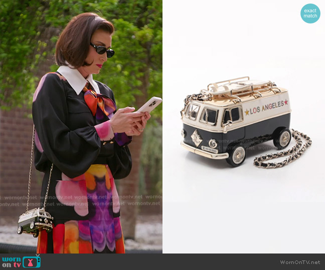 Chanel Mini Van Minaudiere Clutch worn by Bronwyn Newport on The Real Housewives of Salt Lake City