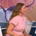 Charisma Carpenter’s pink knit top on Tamron Hall Show