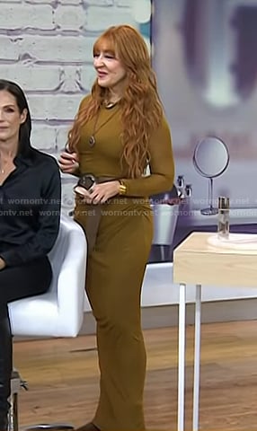 Charlotte Tilbury’s yellow ruched jersey maxi dress on Today