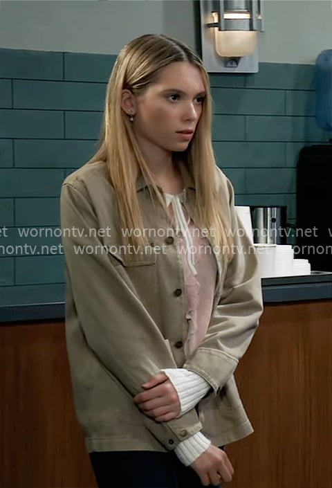 Charlotte's khaki chore jacket on General Hospital