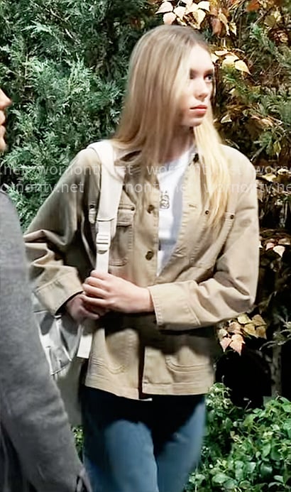 Charlotte's khaki chore jacket on General Hospital