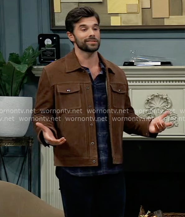 Chase’s brown suede jacket on General Hospital