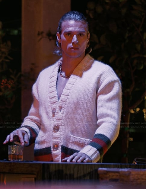 Chase's stripe trim cardigan on Alls Fair