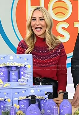 Chasie’s red fair isle sweater on Today