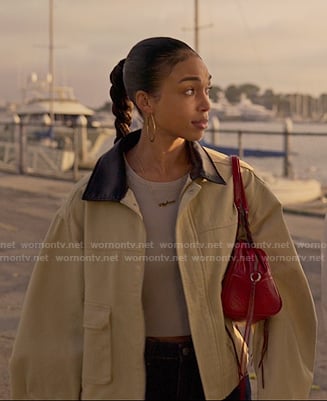 Chelsea's beige jacket on Reasonable Doubt