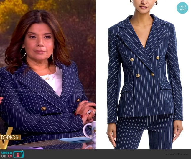 Ana’s blue pinstripe blazer on The View Ana’s blue pinstripe blazer on The View