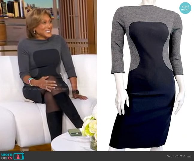 Chiara Boni La Petite Robe Stretch Neoprene Bodycon Mini Dress worn by Robin Roberts on Good Morning America