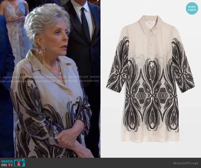 Chico's Travelers Collection Embroidered Topper worn by Julie Olson Williams (Susan Seaforth Hayes) on Days of our Lives