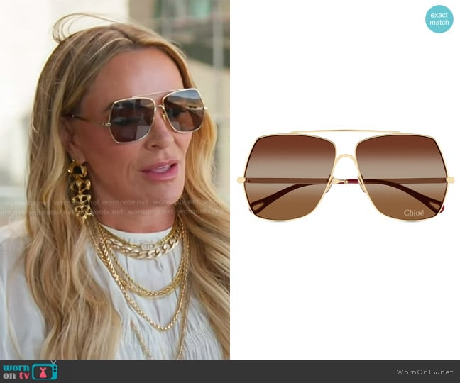 Chloe Aly Fashion Show 62MM Squared Sunglasses worn by Heather Gay on The Real Housewives of Salt Lake City