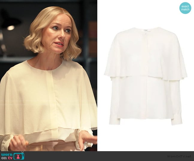 Chloe Cape-design silk shirt worn by Liberty Ronson (Naomi Watts) on Alls Fair