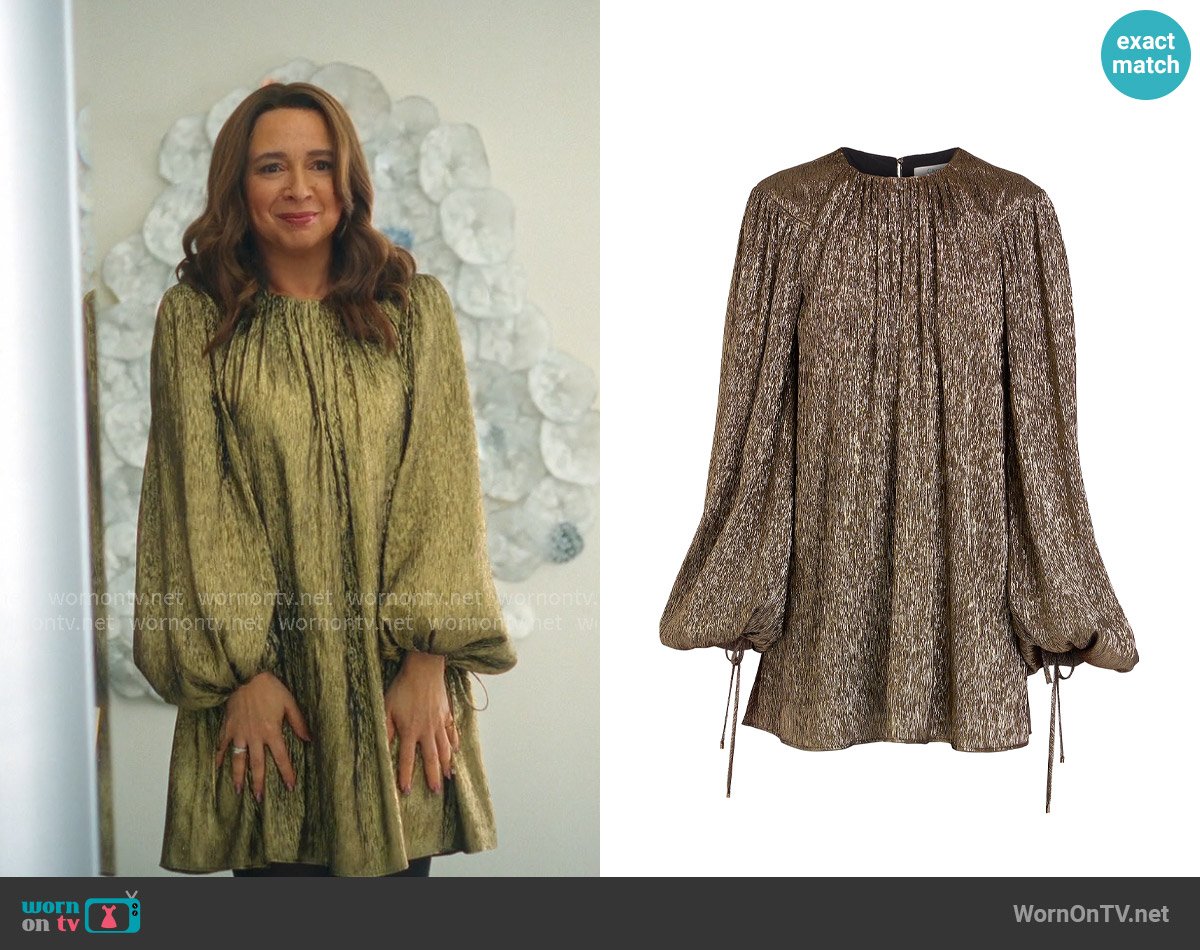 Chloe Silk-Blend Lamé Minidress worn by Molly Novak (Maya Rudolph) on Loot