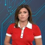 Chloe’s red contrast trim polo on Today