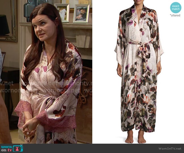 Christine Designs Botanica Print Robe worn by Katie Logan (Heather Tom) on The Bold and the Beautiful