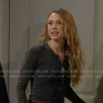 Claire’s black henley top on The Young and the Restless