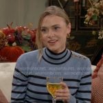 Claire’s blue striped sweater on The Young and the Restless