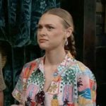 Claire’s postcard print vacation shirt on The Young and the Restless
