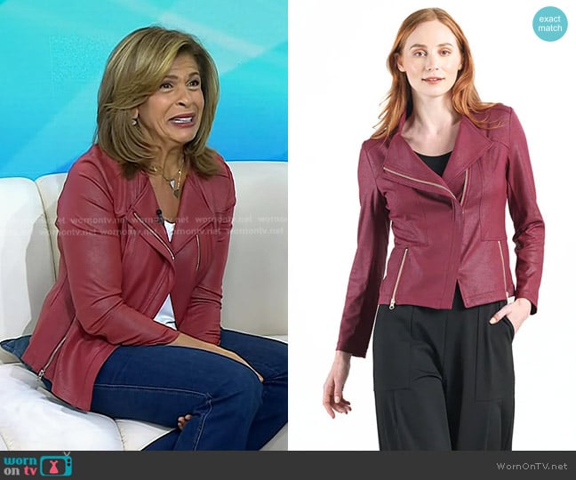 Clara Sunwoo Liquid Leather™ Signature Jacket in Merlot worn by Hoda Kotb on Today