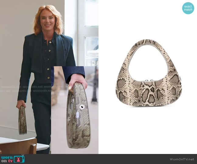 Coperni Baguette Swipe Python-embossed Bag worn by Whitney Rose on The Real Housewives of Salt Lake City