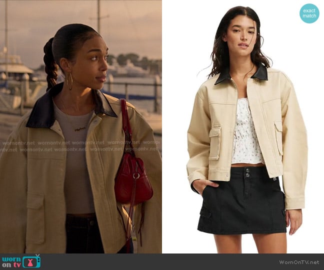 Cotton On Tyler Barn Jacket worn by Chelsea (Lori Harvey) on Reasonable Doubt