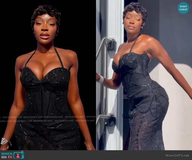 Couture by Tabik custom dress made worn by Chelsea Lazkani on Selling Sunset